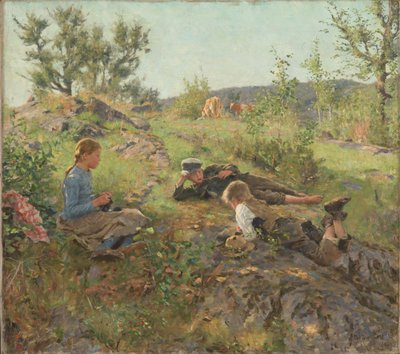 Shepherds, Tatoy, 1883 by Erik Theodor Werenskiold